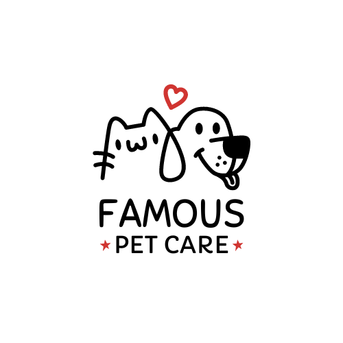 Black Red Minimalist Pet Care Service Logo